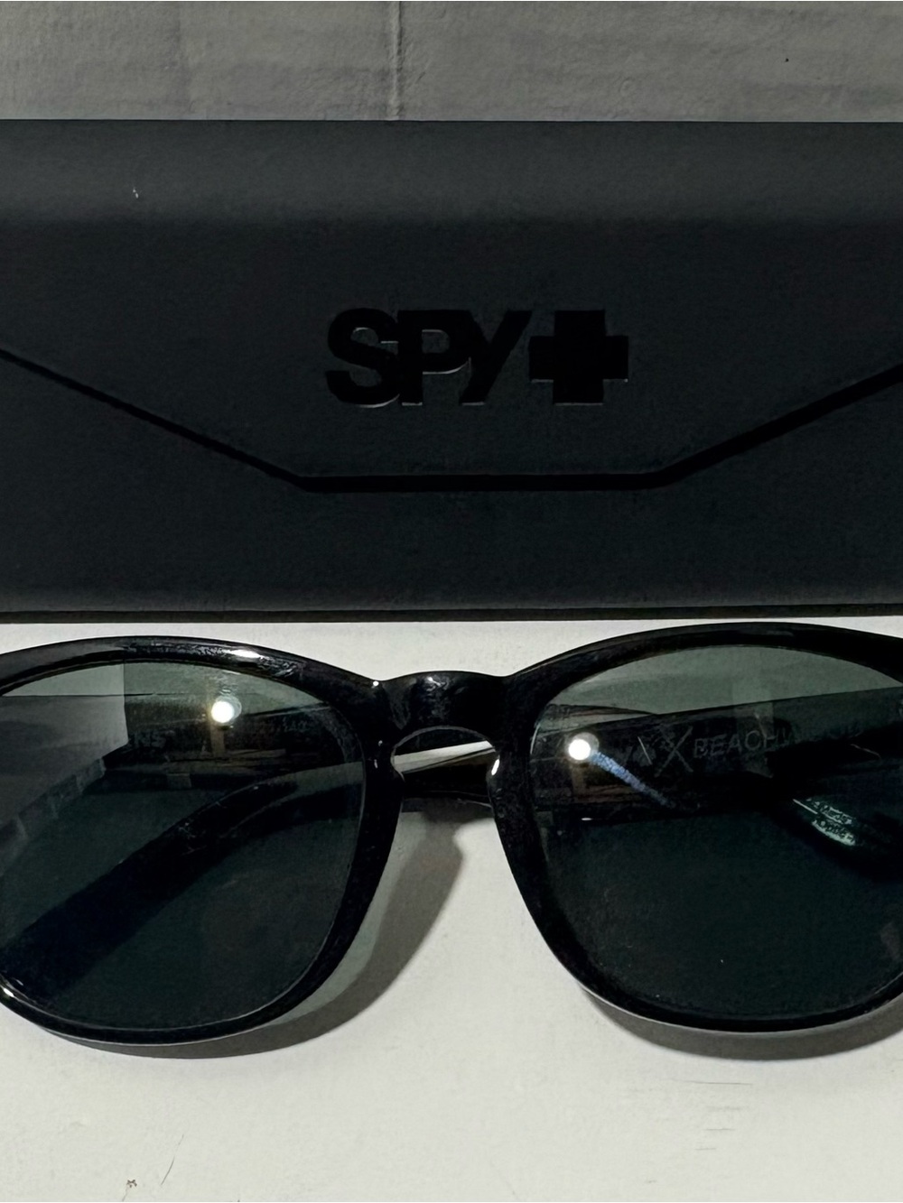SPY Black Frame Green Lens Sunglasses